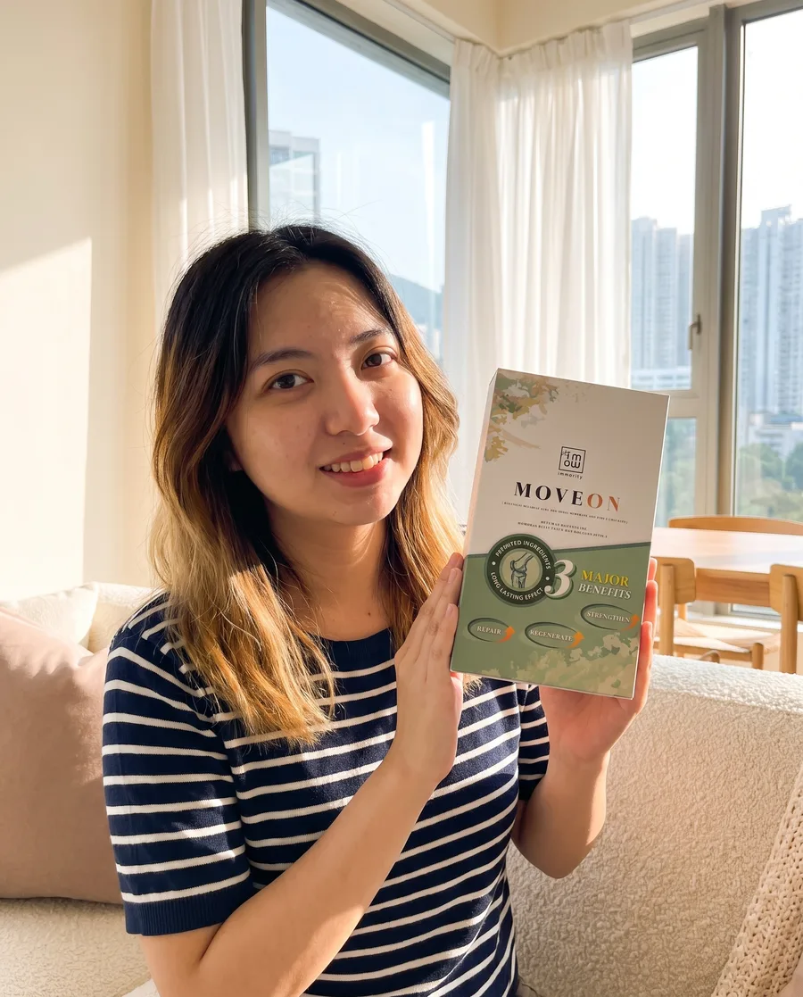 Hannah 拎住 Moveon 靈活飲